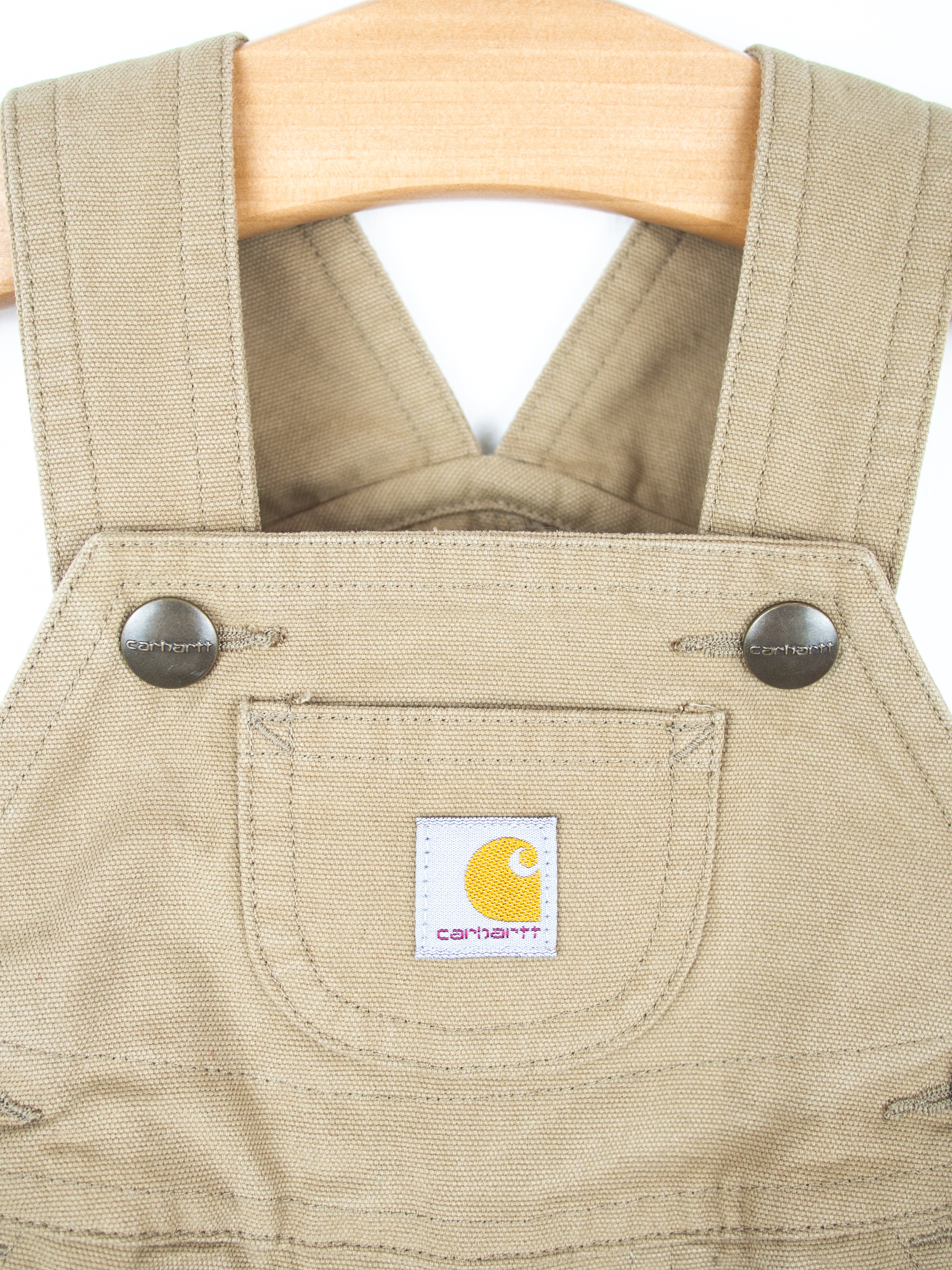 Carhartt Oatmeal Dungaree Shorties - Age 18 months