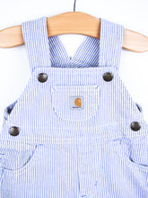 Load image into Gallery viewer, Carhartt Soft Blue Hickory Stripe Dungaree Shorties - Age 3 months
