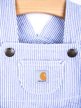 Load image into Gallery viewer, Carhartt Soft Blue Hickory Stripe Dungaree Shorties - Age 3 months
