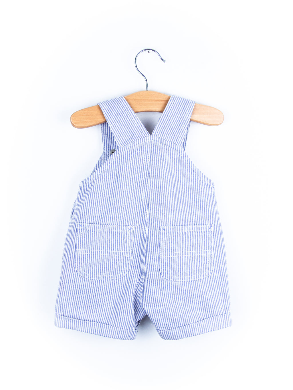 Carhartt Soft Blue Hickory Stripe Dungaree Shorties - Age 6 months