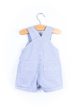 Load image into Gallery viewer, Carhartt Soft Blue Hickory Stripe Dungaree Shorties - Age 3 months

