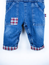 Load image into Gallery viewer, Osh Kosh Denim &amp; Red Check Dungarees - Age 9 months
