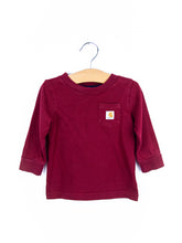 Load image into Gallery viewer, Carhartt Burgundy Long Sleeve Tee - Age 6 months

