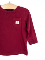 Carhartt Burgundy Long Sleeve Tee - Age 6 months