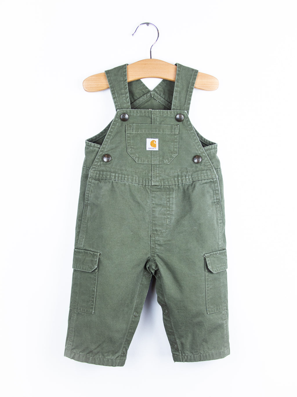 Carhartt Forest Green Canvas Dungarees - Age 6 months