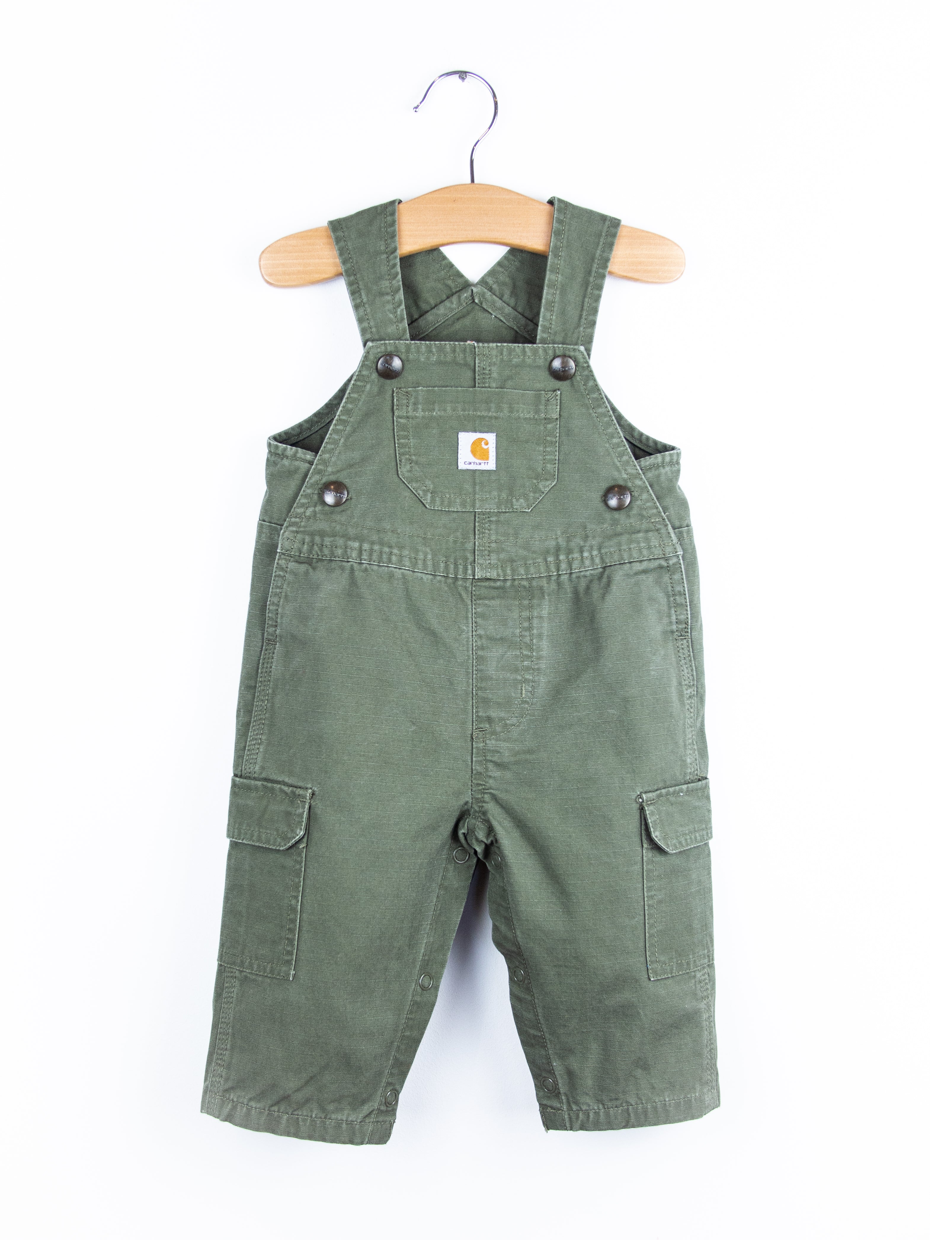 Carhartt Forest Green Canvas Dungarees - Age 6 months