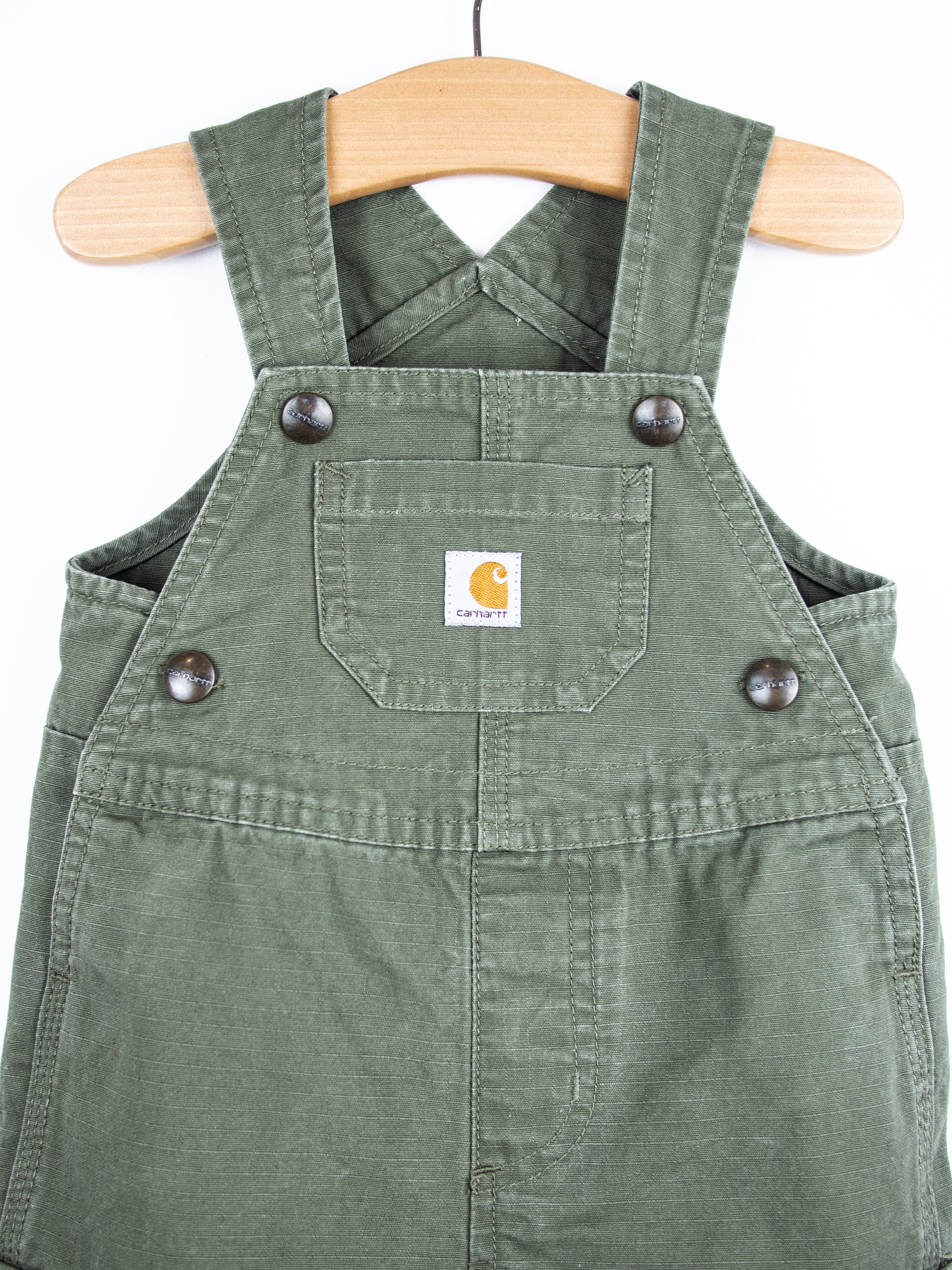 Carhartt Forest Green Canvas Dungarees - Age 6 months