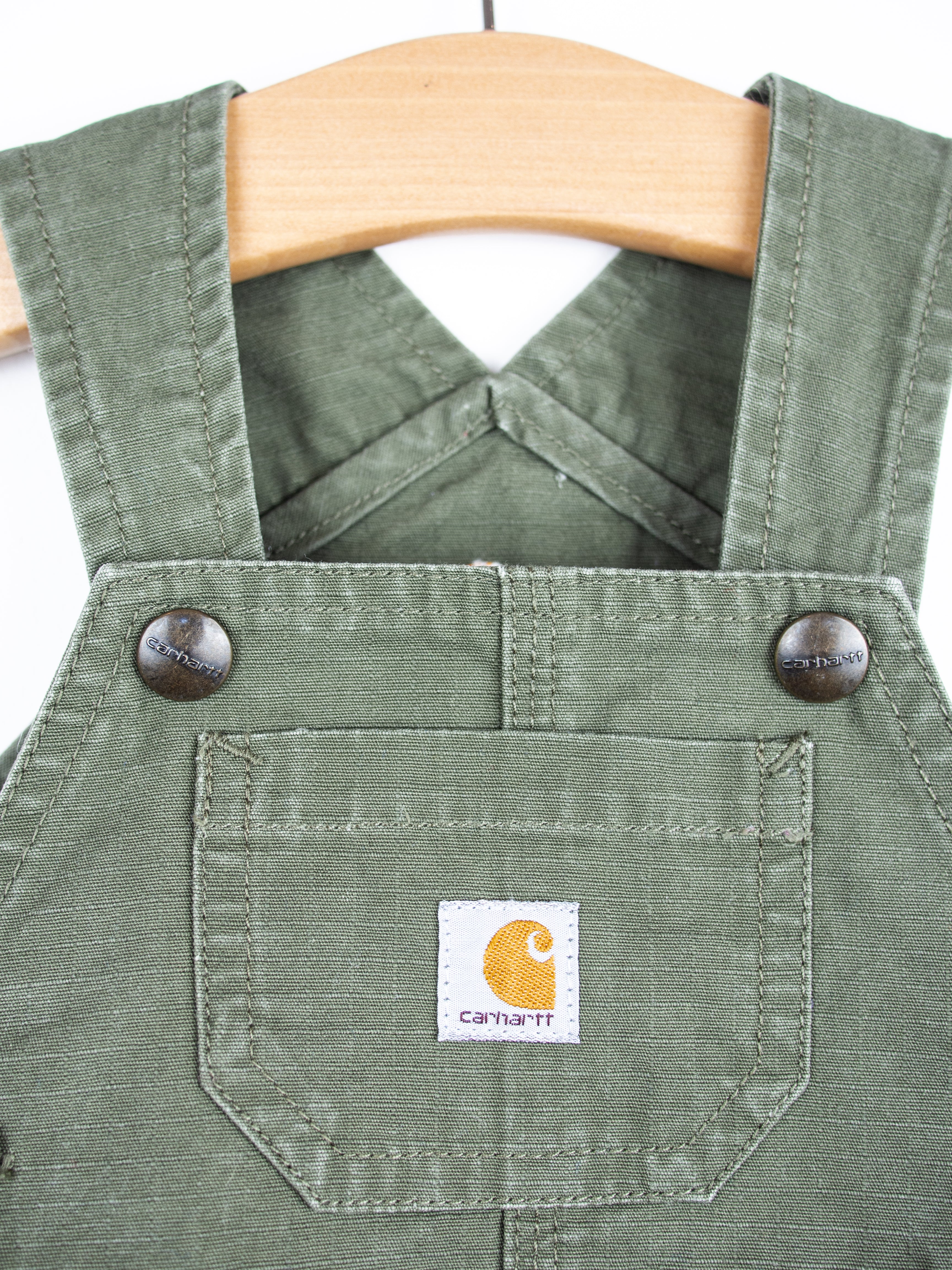Carhartt Forest Green Canvas Dungarees - Age 6 months