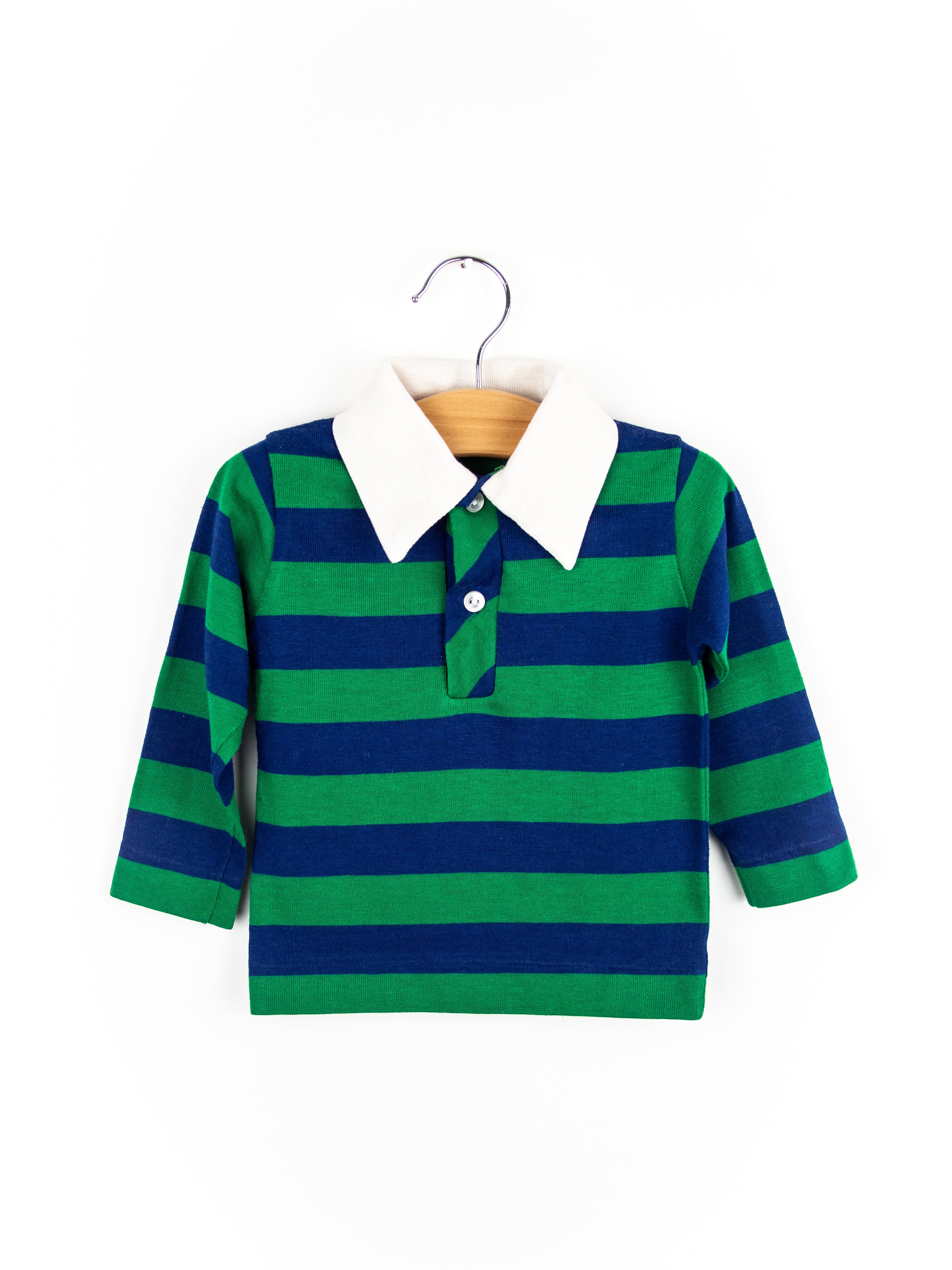 Vintage Green & Blue Rugby Shirt Shirt - Age 6 months