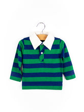 Load image into Gallery viewer, Vintage Green &amp; Blue Rugby Shirt Shirt - Age 6 months
