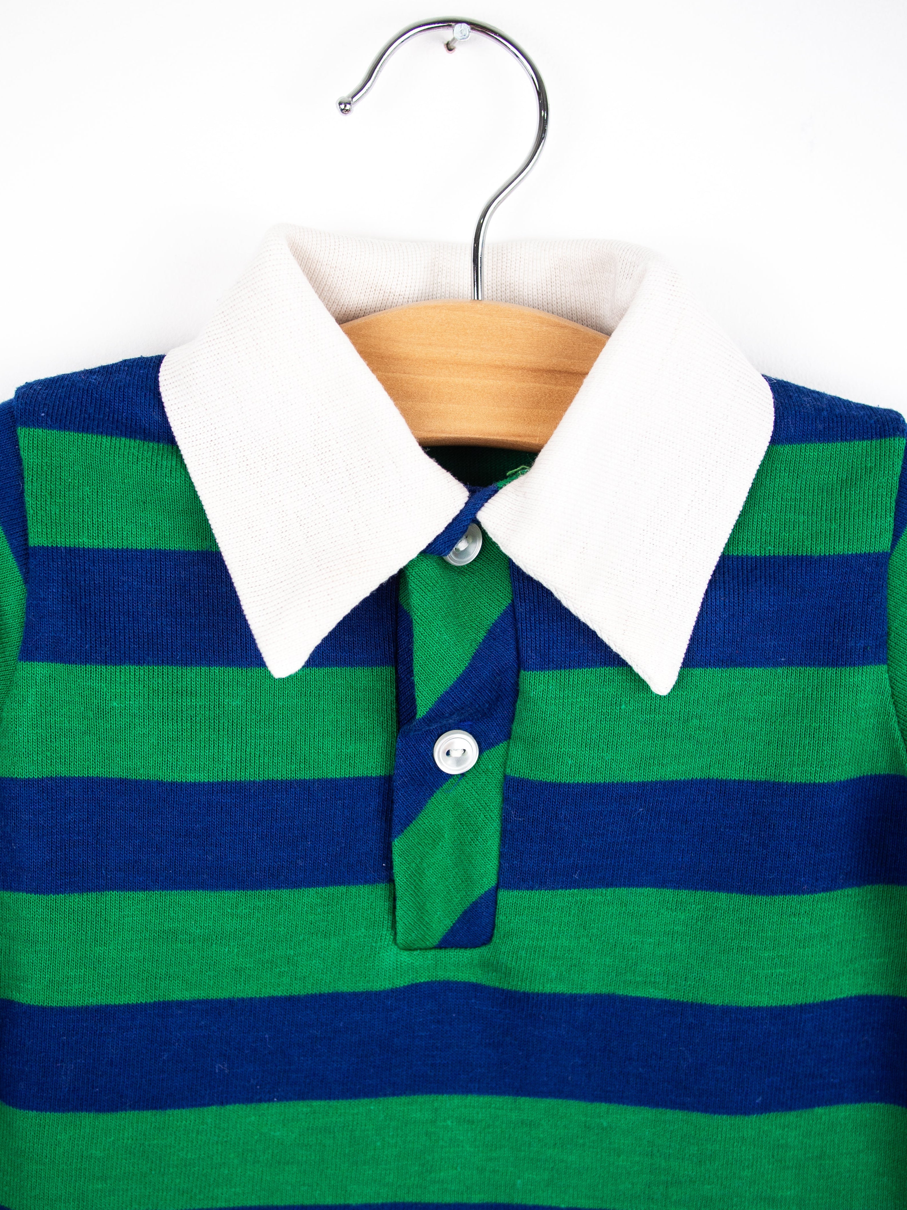 Vintage Green & Blue Rugby Shirt Shirt - Age 6 months