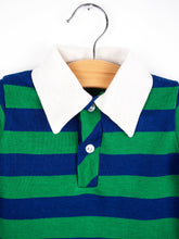 Load image into Gallery viewer, Vintage Green &amp; Blue Rugby Shirt Shirt - Age 6 months
