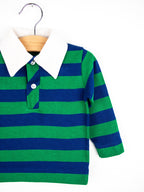 Vintage Green & Blue Rugby Shirt Shirt - Age 6 months