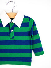 Load image into Gallery viewer, Vintage Green &amp; Blue Rugby Shirt Shirt - Age 6 months
