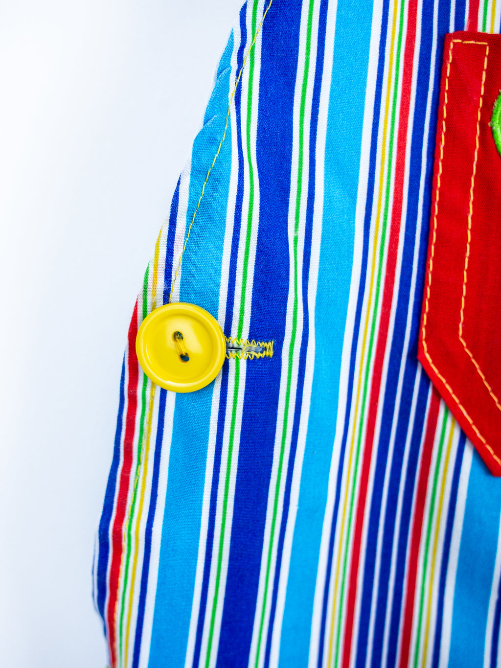 Vintage Frog Stripe Dungaree Shorties & Cap Set - Age 12-18 months