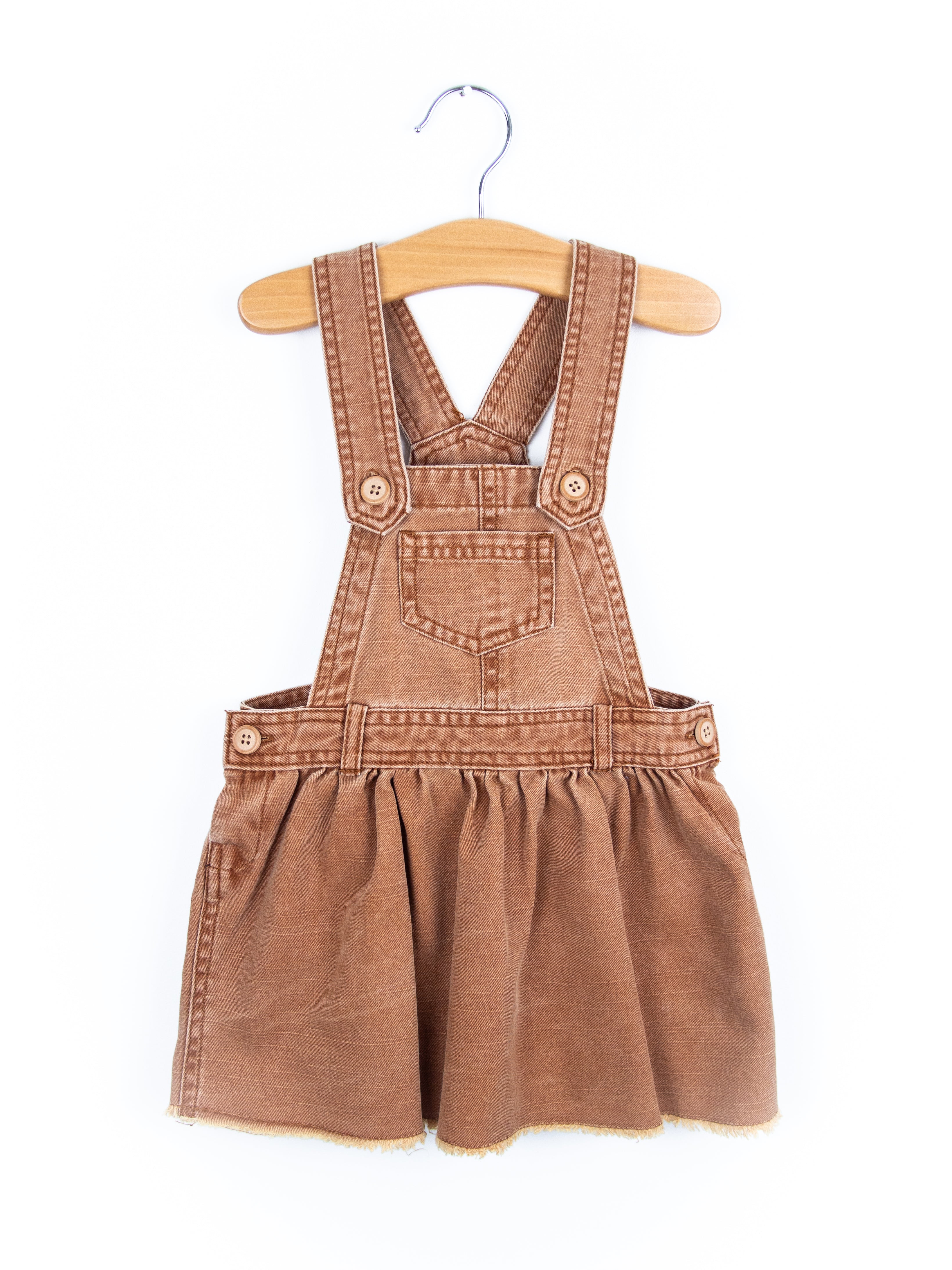 Vintage Brown Dungaree Dress - Age 18 months