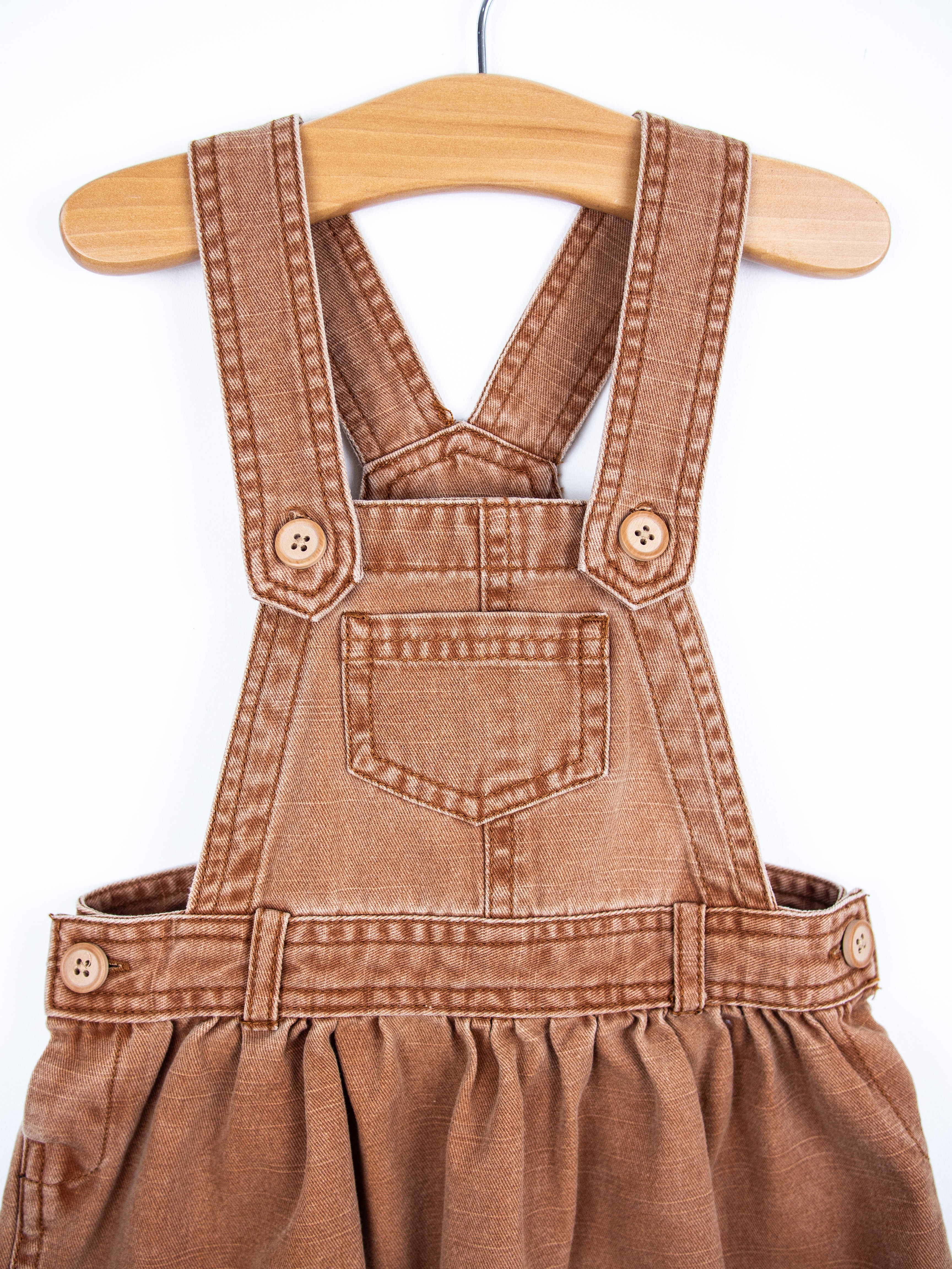 Vintage Brown Dungaree Dress - Age 18 months