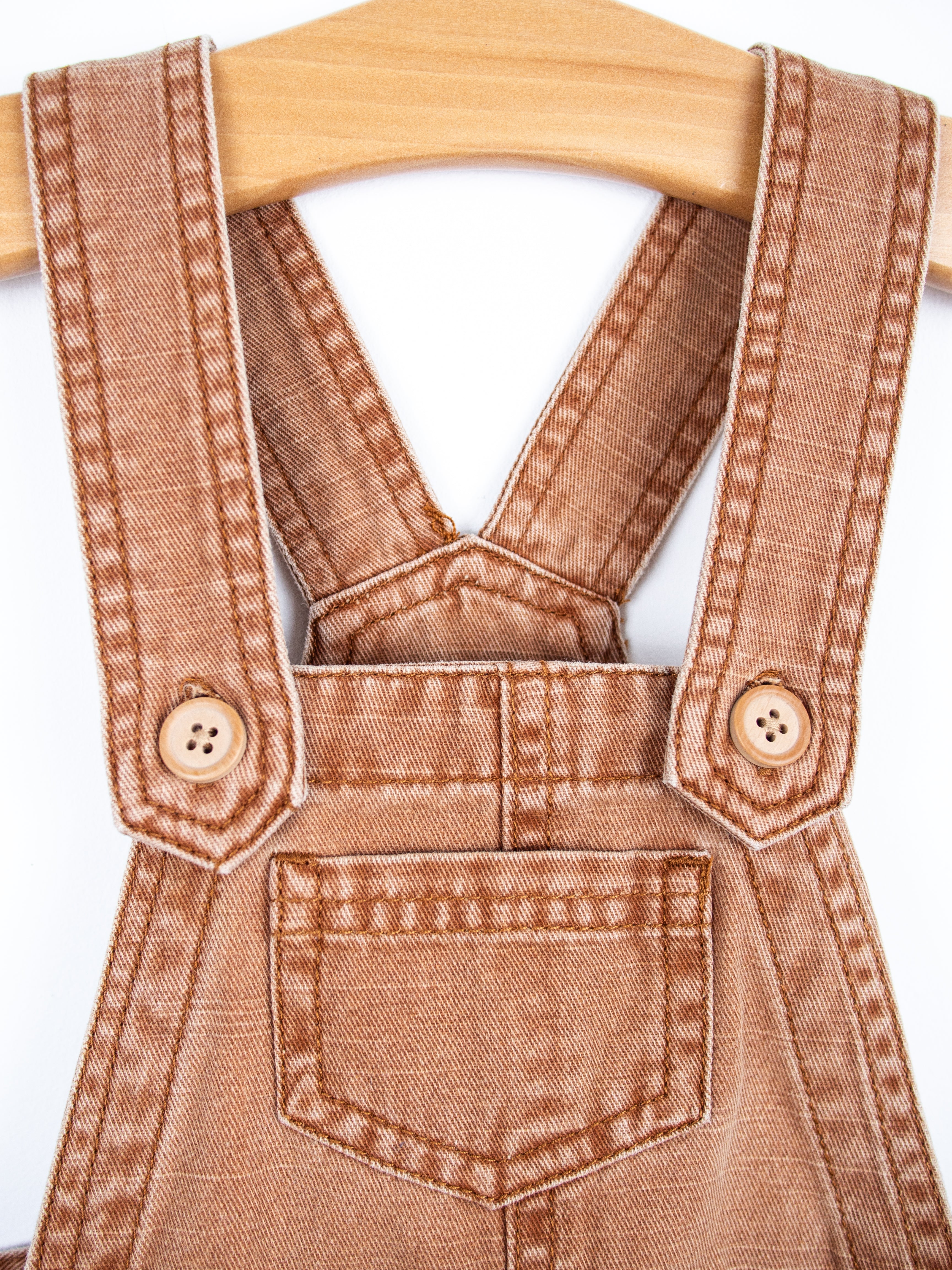 Vintage Brown Dungaree Dress - Age 18 months