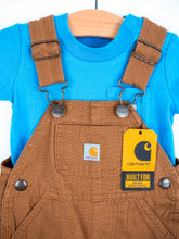 Load image into Gallery viewer, Carhartt Brown Dungaree Shortie Set - Age 3 months - NEW WITH TAGS
