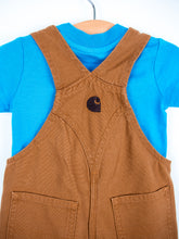 Load image into Gallery viewer, Carhartt Brown Dungaree Shortie Set - Age 3 months - NEW WITH TAGS
