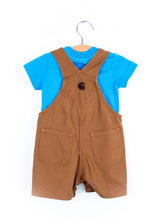 Load image into Gallery viewer, Carhartt Brown Dungaree Shortie Set - Age 3 months - NEW WITH TAGS
