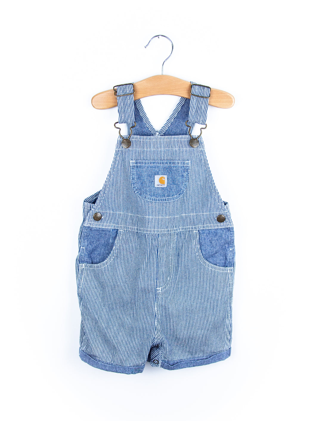 Carhartt Chambray Stripe Dungaree Shorties - Age 24 months - READ DESCRIPTION