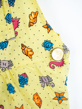Load image into Gallery viewer, Vintage Under the Sea Print Dungaree Shorties - Age 9 months
