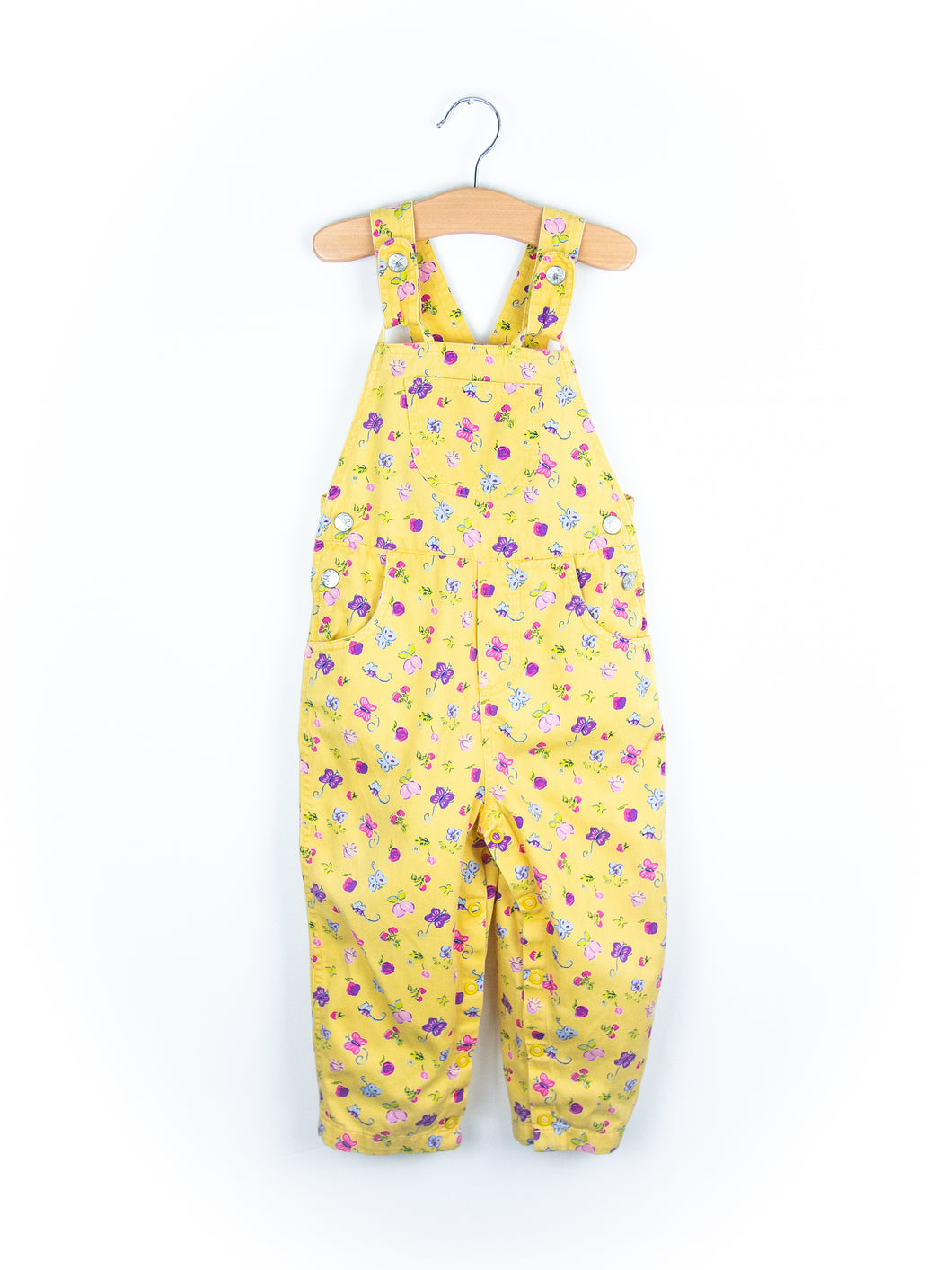 Vintage Yellow Floral Dungarees - Age 24 months