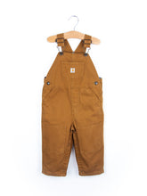 Load image into Gallery viewer, Carhartt Brown Canvas Dungarees with Check Lining - Age 18 months
