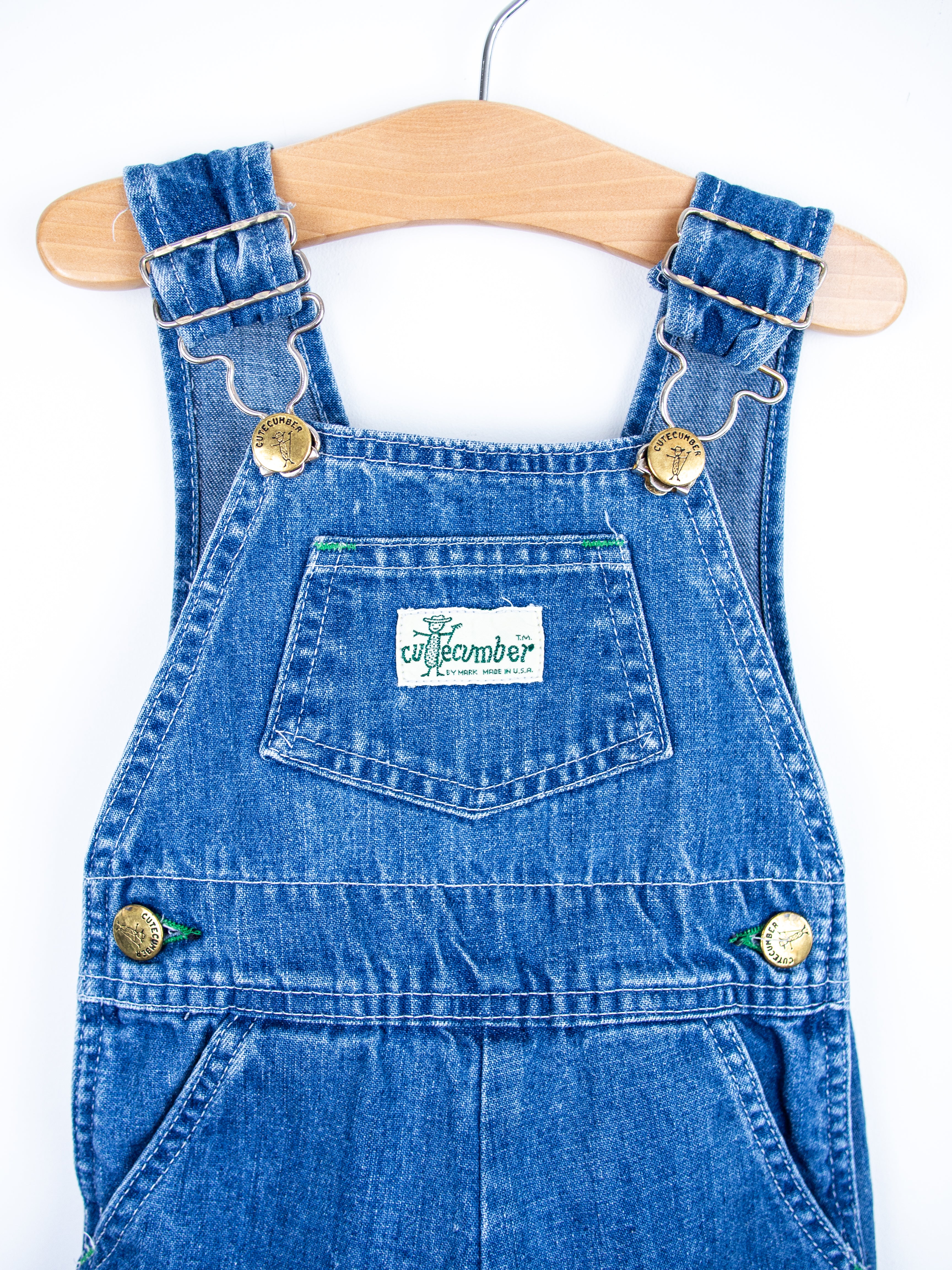 Vintage Cutecumber Denim Dungarees - Age 6-9 months