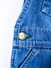 Load image into Gallery viewer, Vintage Cutecumber Denim Dungarees - Age 6-9 months
