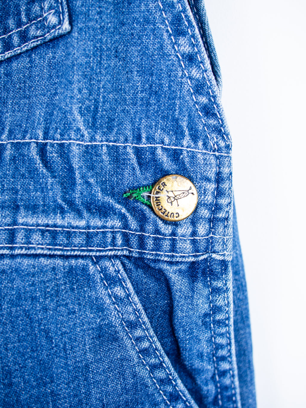 Vintage Cutecumber Denim Dungarees - Age 6-9 months