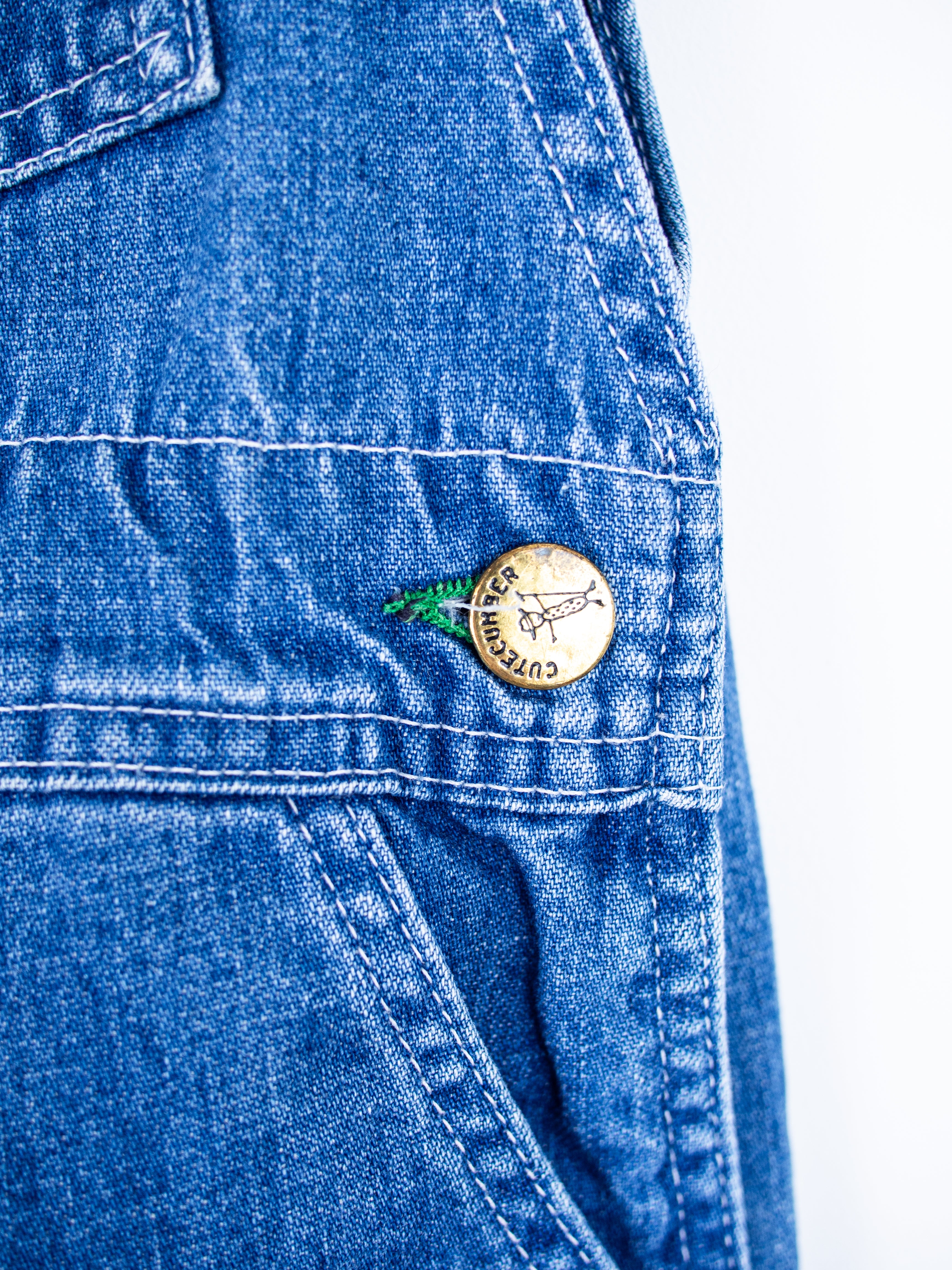 Vintage Cutecumber Denim Dungarees - Age 6-9 months