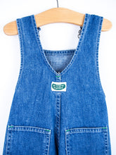 Load image into Gallery viewer, Vintage Cutecumber Denim Dungarees - Age 6-9 months
