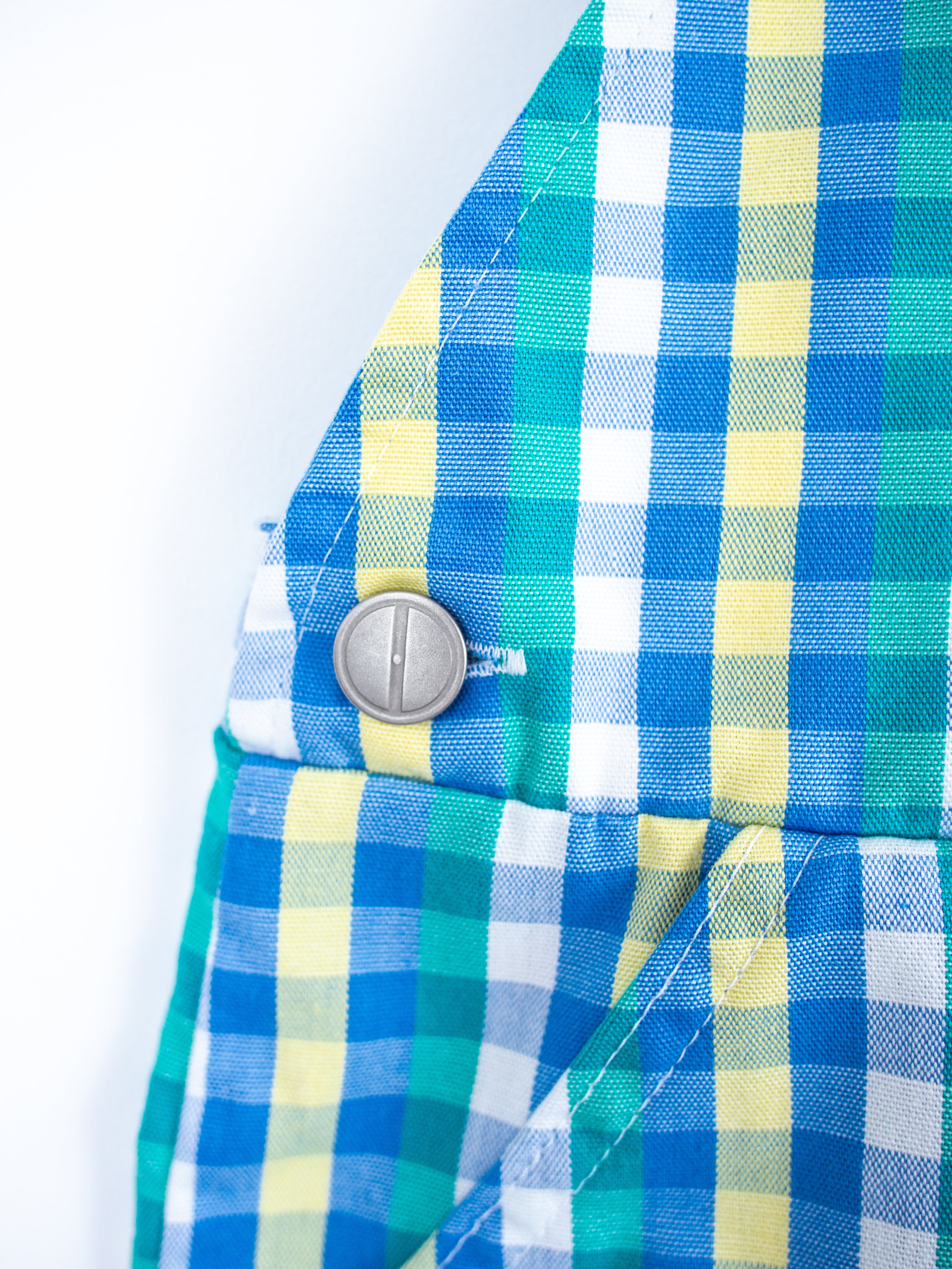 Vintage Lemonade Stand Check Dungaree Shorties - Age 3 years