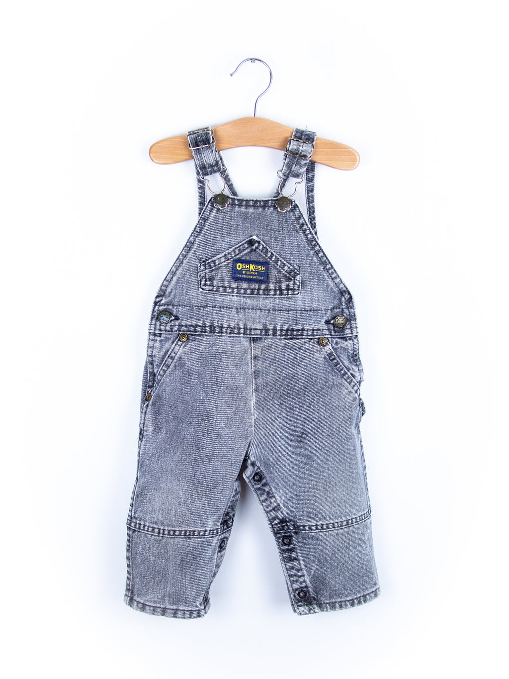 Osh Kosh Vintage Grey Wash Denim Dungarees - Age 12 months