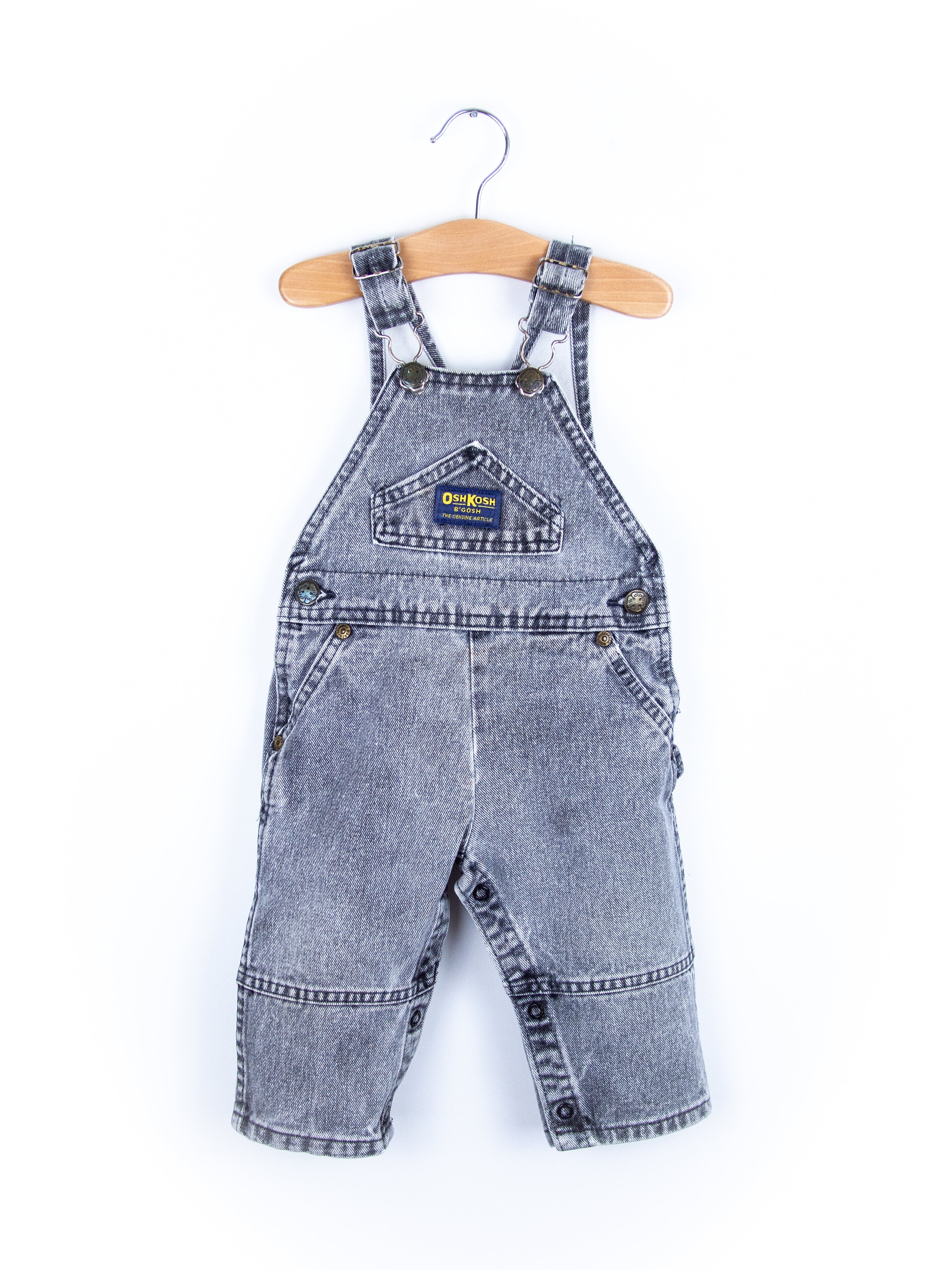 Osh Kosh Vintage Grey Wash Denim Dungarees - Age 12 months