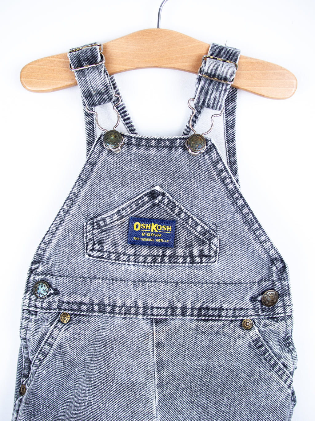 Osh Kosh Vintage Grey Wash Denim Dungarees - Age 12 months