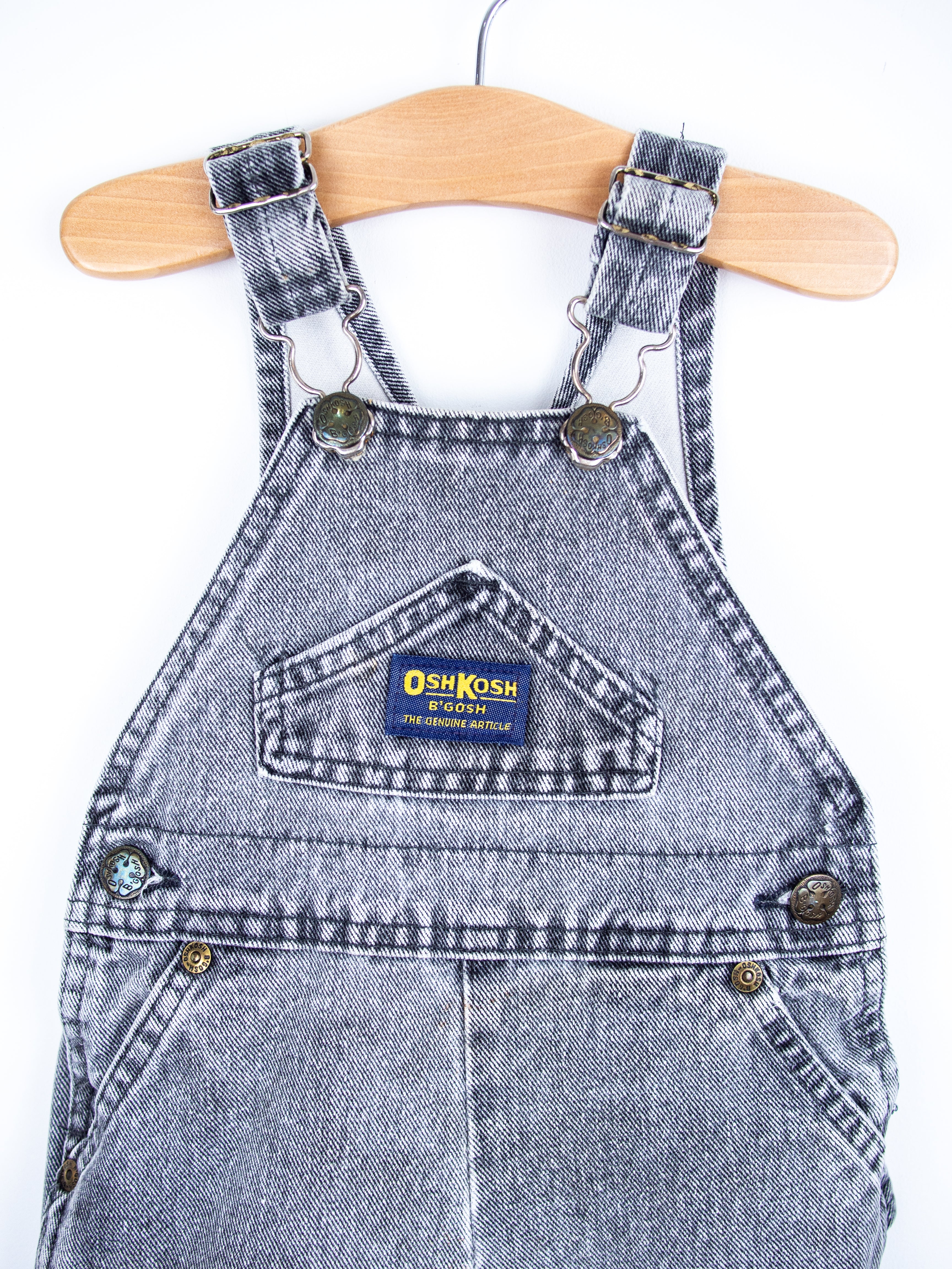 Osh Kosh Vintage Grey Wash Denim Dungarees - Age 12 months