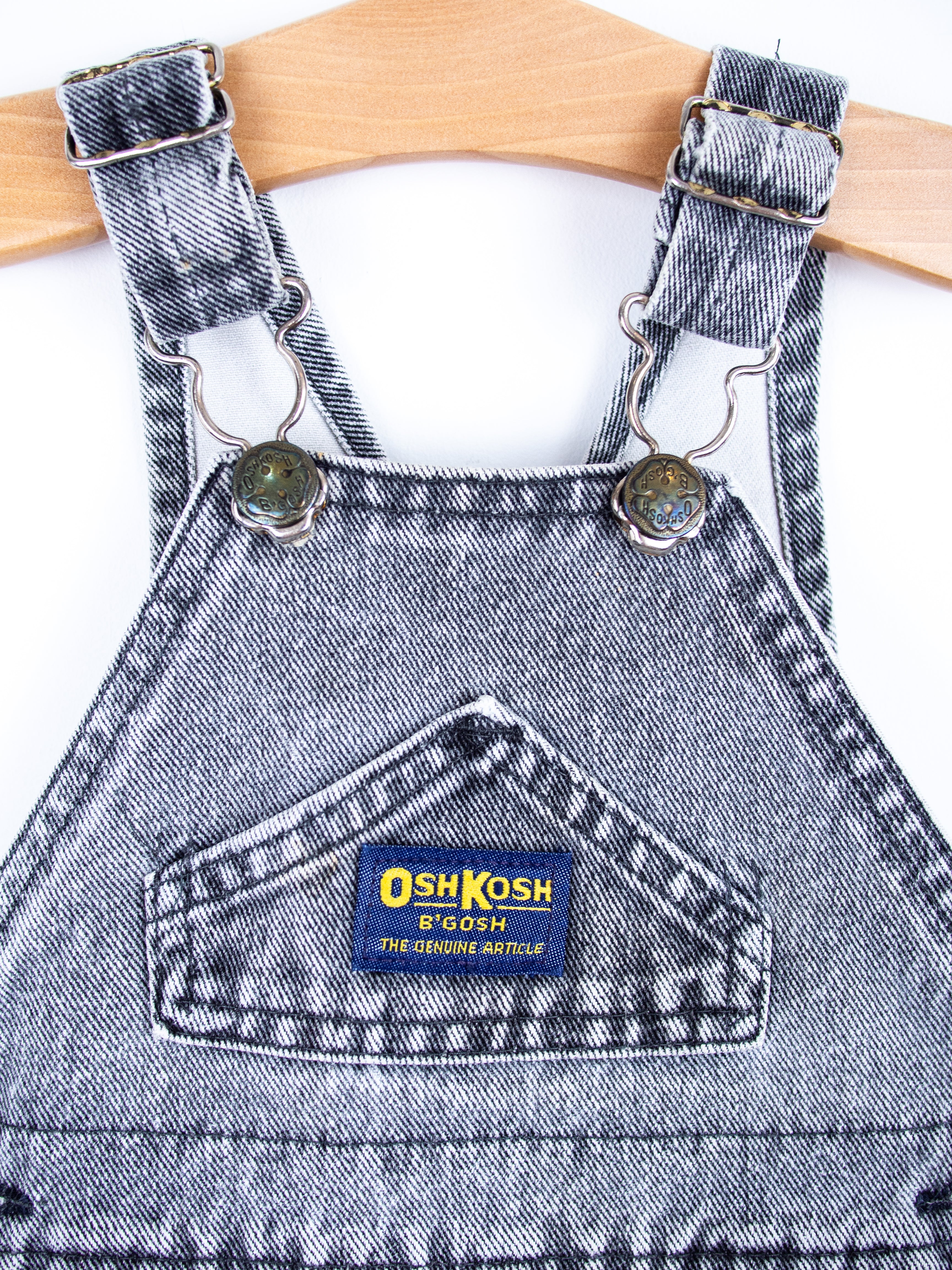 Osh Kosh Vintage Grey Wash Denim Dungarees - Age 12 months