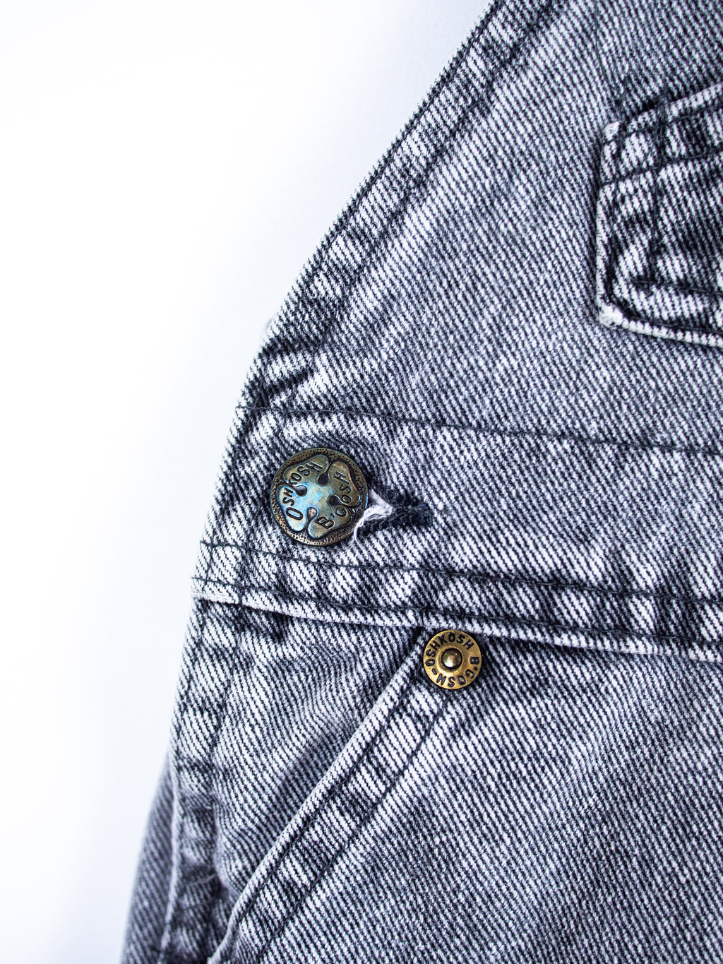 Osh Kosh Vintage Grey Wash Denim Dungarees - Age 12 months