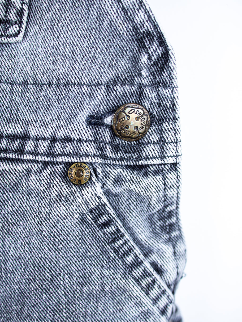 Osh Kosh Vintage Grey Wash Denim Dungarees - Age 12 months