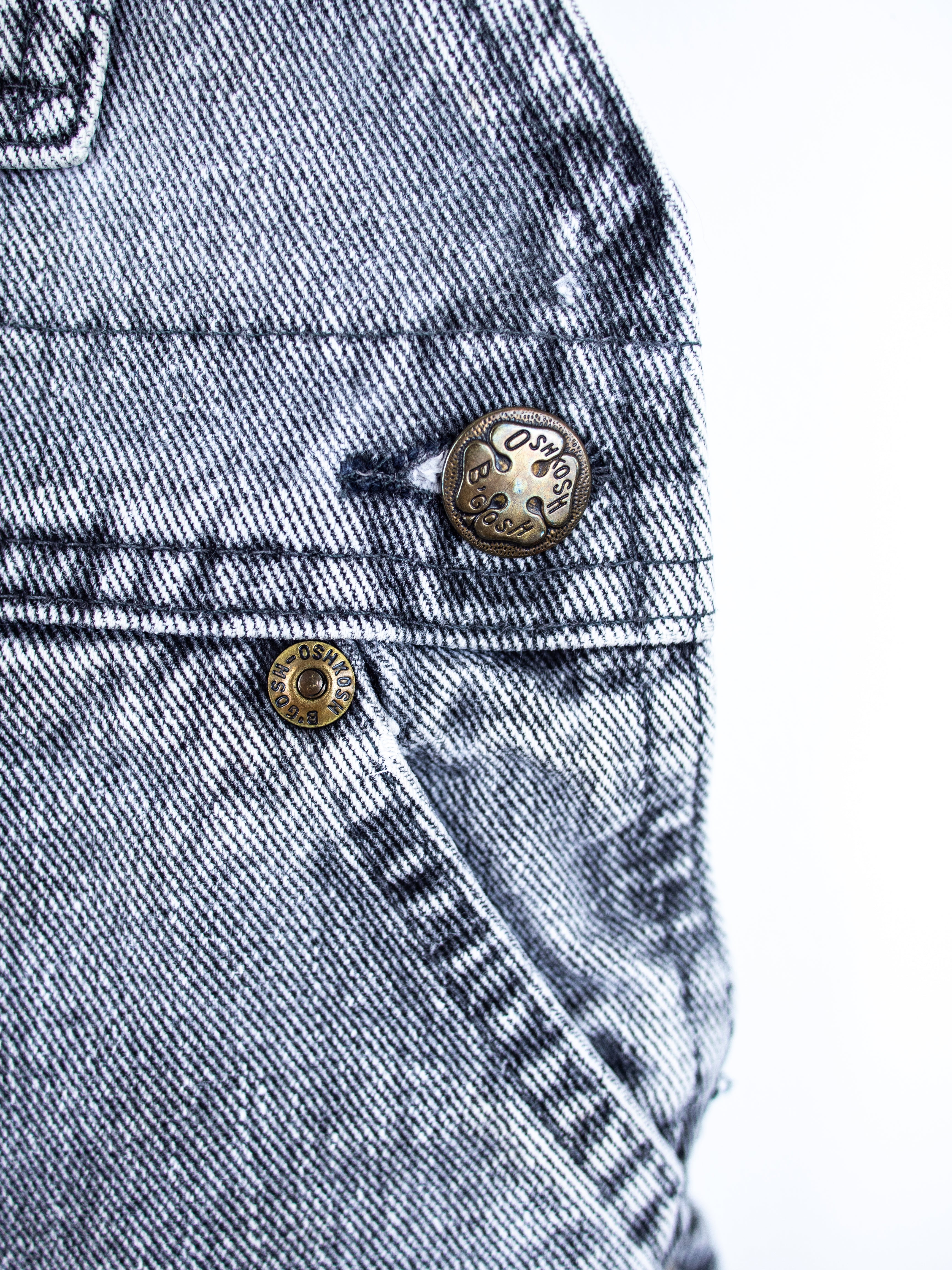 Osh Kosh Vintage Grey Wash Denim Dungarees - Age 12 months