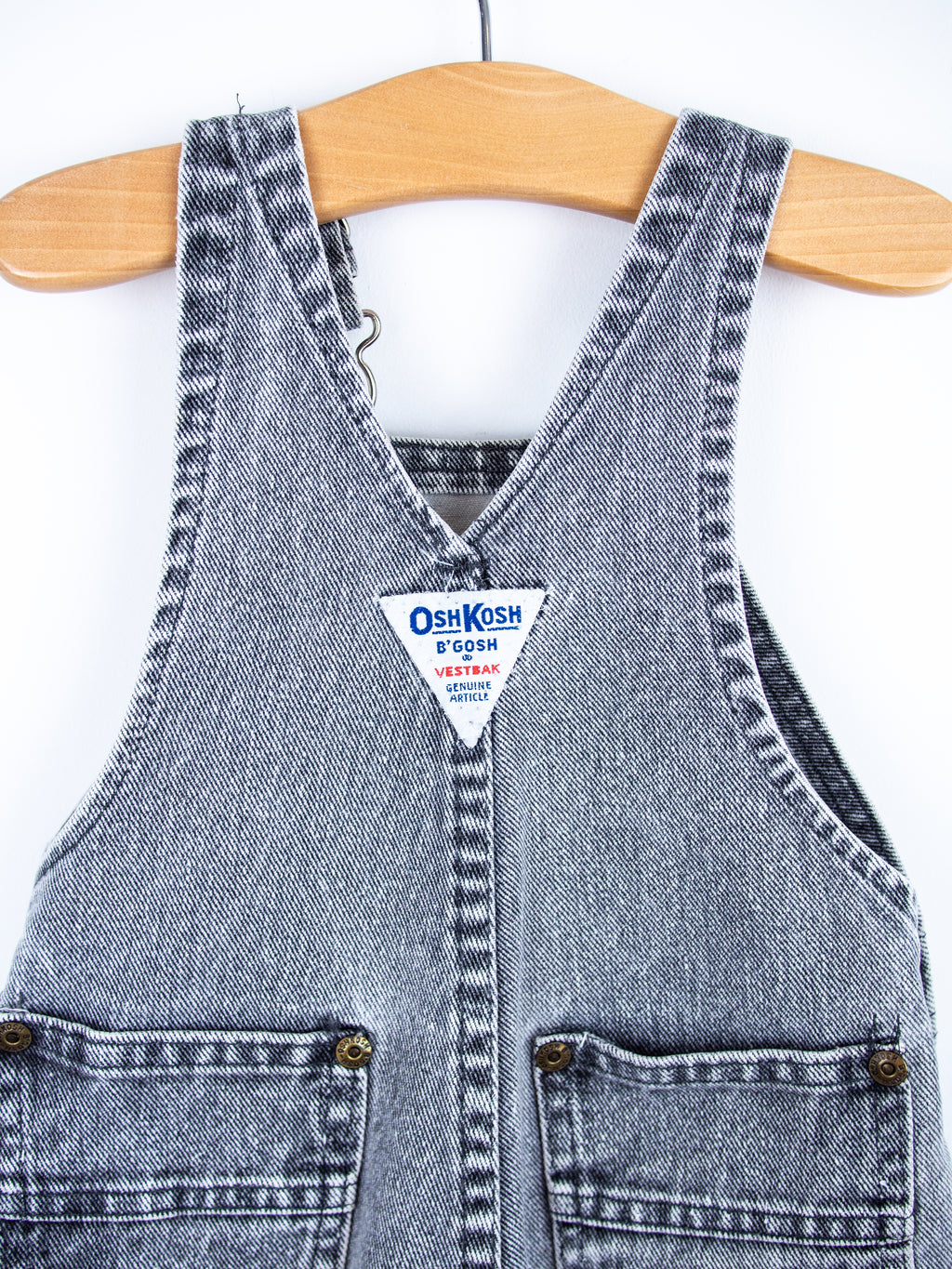 Osh Kosh Vintage Grey Wash Denim Dungarees - Age 12 months