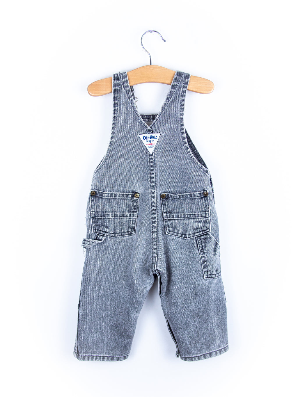Osh Kosh Vintage Grey Wash Denim Dungarees - Age 12 months