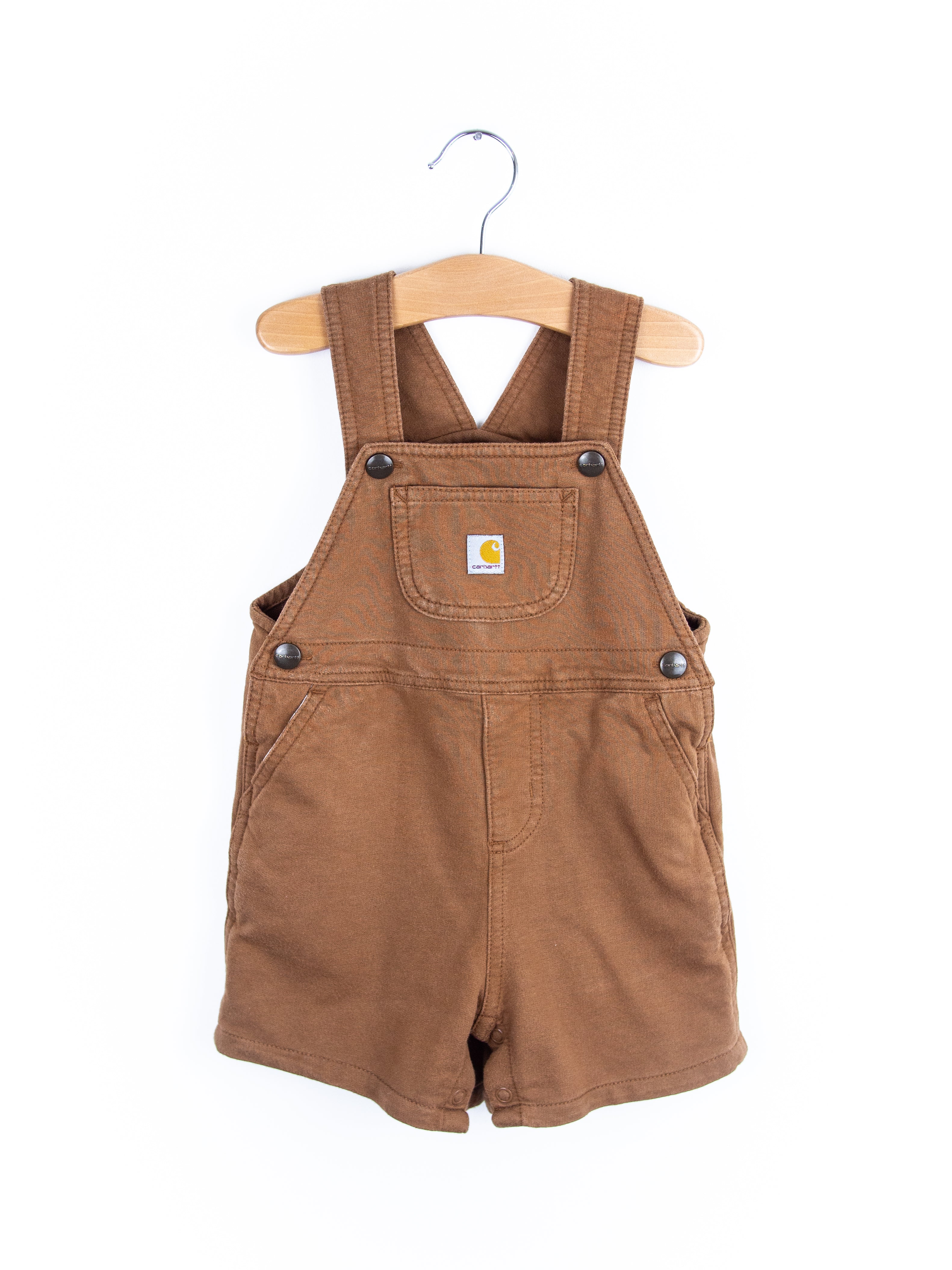 Carhartt Brown Jersey Dungaree Shorties - Age 12-18 months