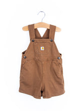 Load image into Gallery viewer, Carhartt Brown Jersey Dungaree Shorties - Age 12-18 months - READ DESCRIPTION
