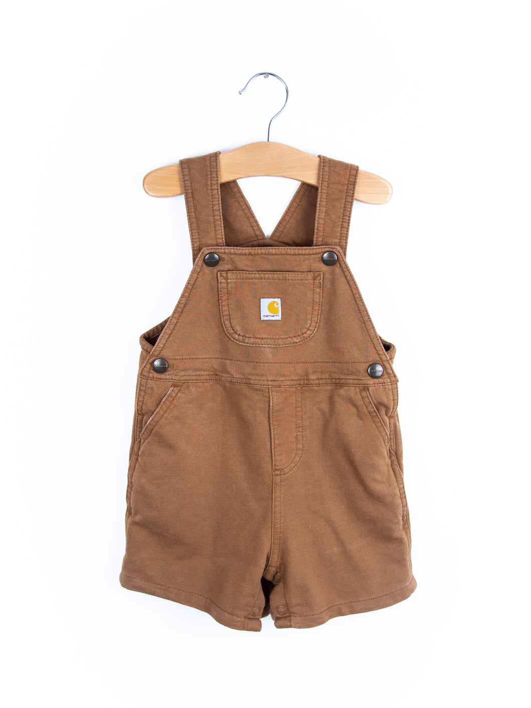 Carhartt Brown Jersey Dungaree Shorties - Age 12-18 months - READ DESCRIPTION