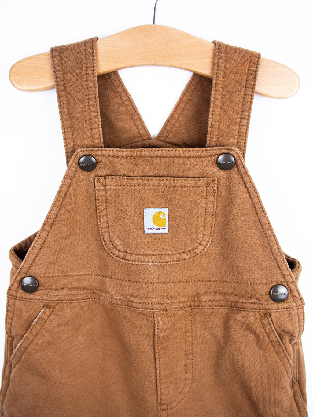 Carhartt Brown Jersey Dungaree Shorties - Age 12-18 months