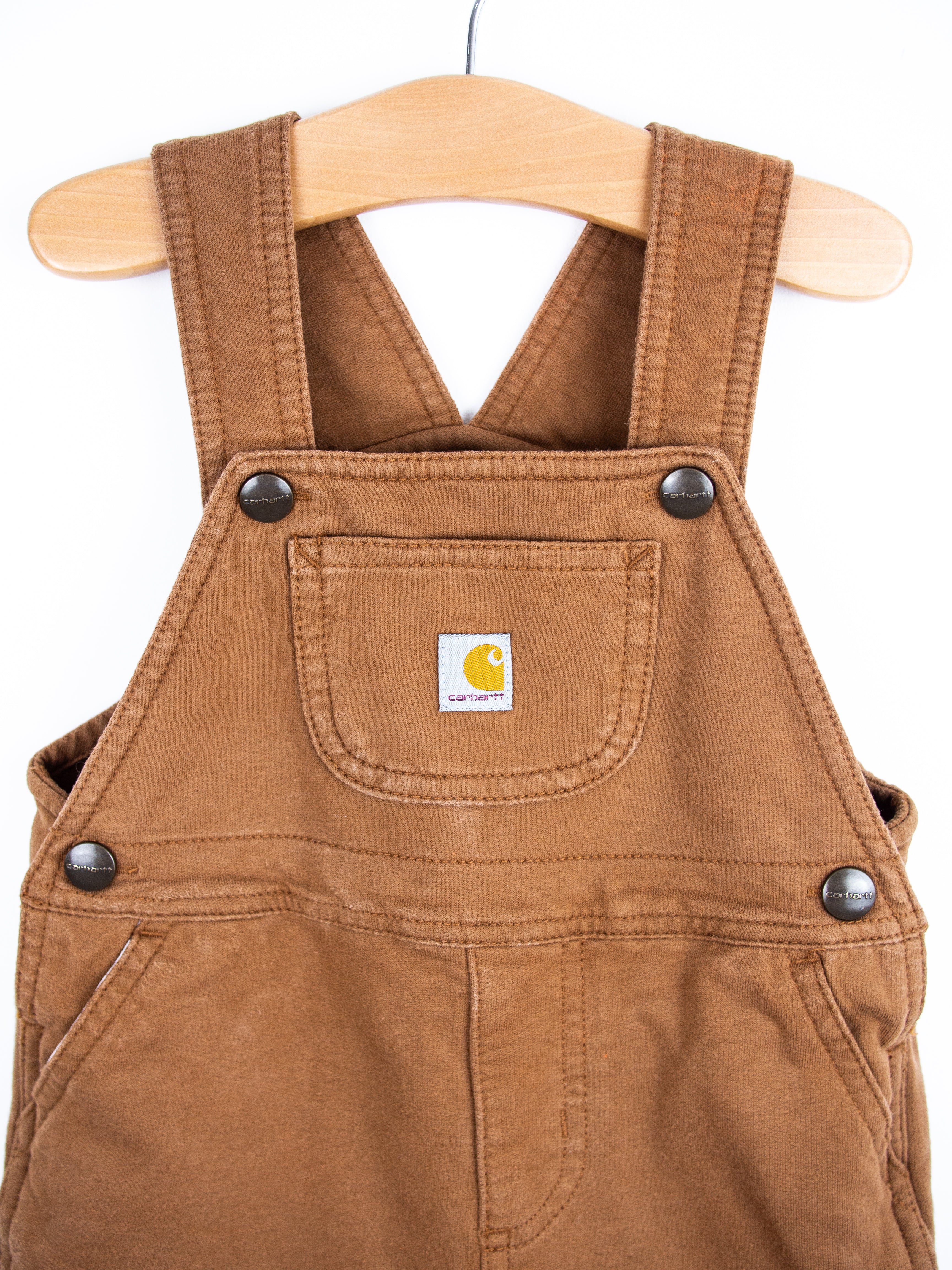 Carhartt Brown Jersey Dungaree Shorties - Age 12-18 months